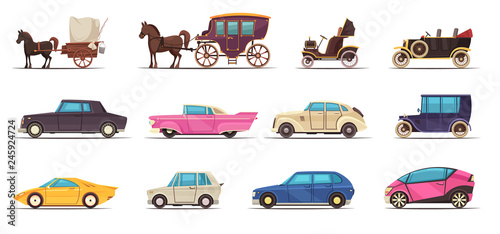 Old Modern Ground Transportation Set