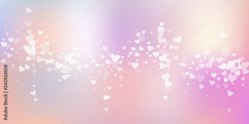 White heart love confettis. Valentine's day fallin White heart love confettis. Valentine's day fallin