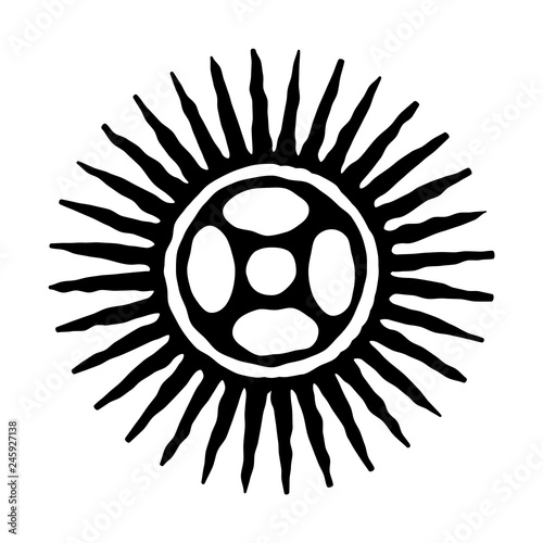 Sun icon. Sun symbol for design. Vector and illustration print.