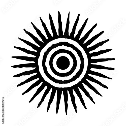 Sun icon. Sun symbol for design. Vector and illustration print.