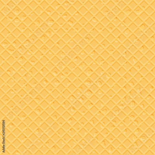 Seamless texture rippled waffle surface. Highly realistic illustration.