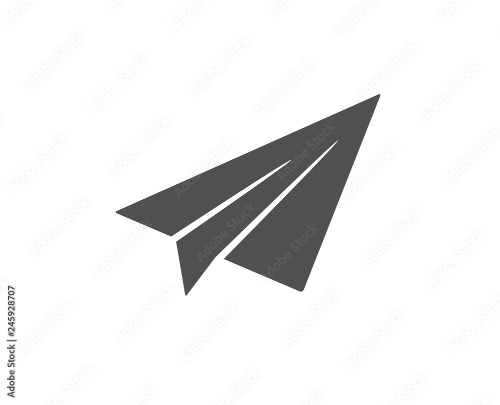 Paper plane icon. Airplane flight transport sign. Share symbol. Quality design element. Classic style icon. Vector Paper plane icon. Airplane flight transport sign. Share symbol. Quality design element. Classic style icon. Vector