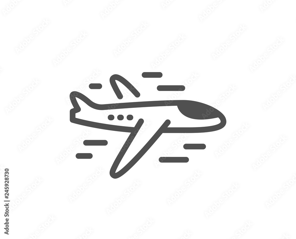 Airplane icon. Plane flight transport sign. Aircraft symbol. Quality design element. Classic style icon. Vector Airplane icon. Plane flight transport sign. Aircraft symbol. Quality design element. Classic style icon. Vector
