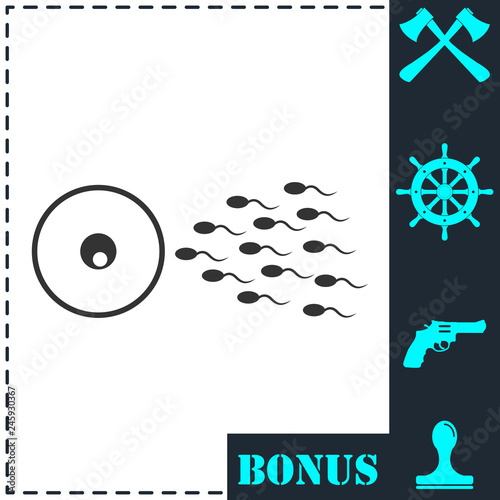 Fertilization icon flat