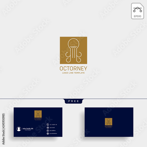 elegant attorney logo line design template vector illustration