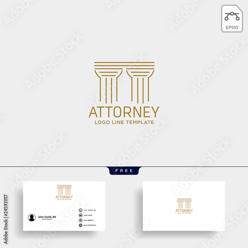 elegant attorney logo line design template vector illustration