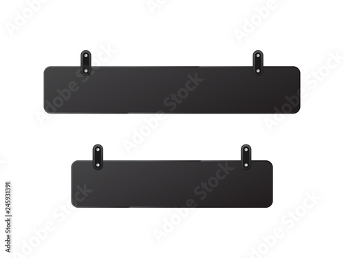 Black floor and hanging plate vector design