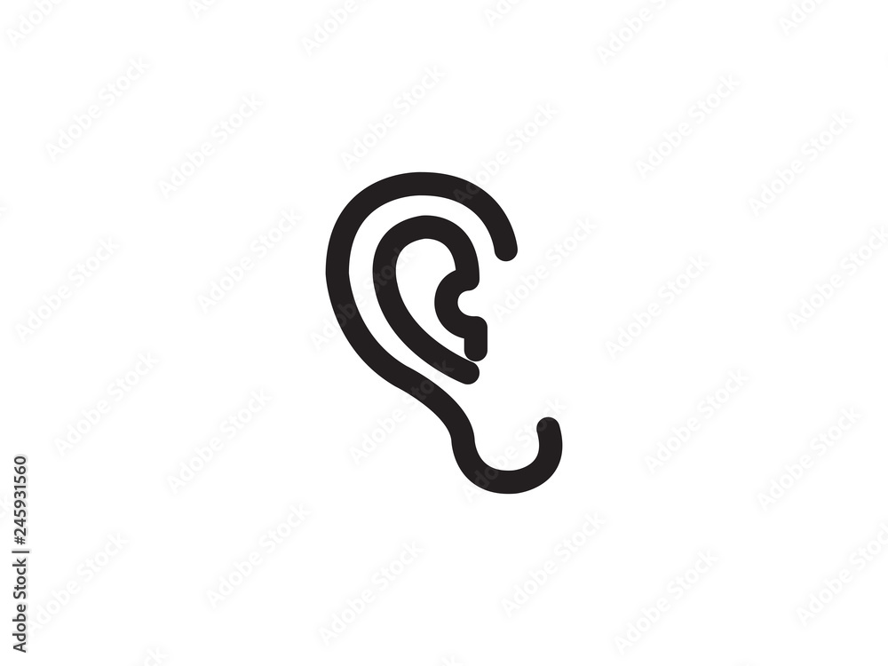 Fototapeta premium Human ear vector illustration