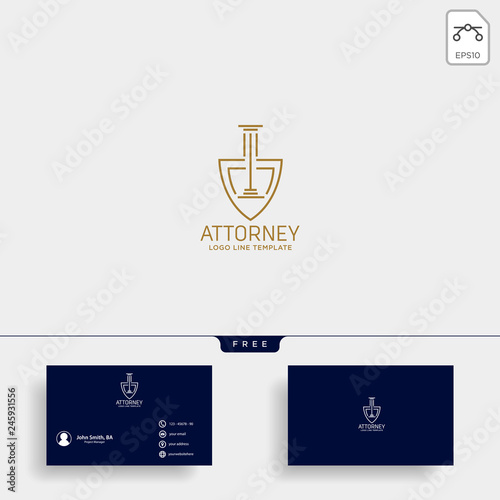 elegant attorney logo line design template vector illustration