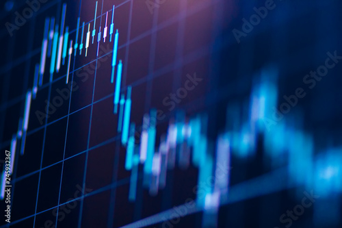 Obraz na płótnie Forex market charts on computer display