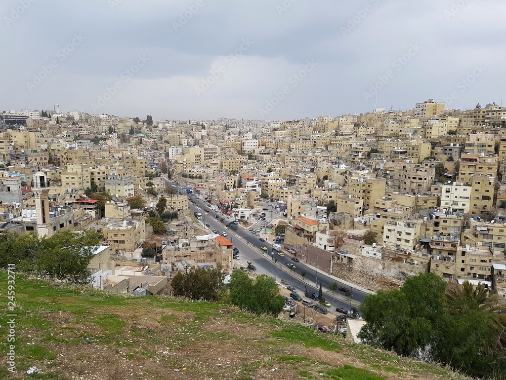 Aerial view of Amman houses the capital of Jordan 