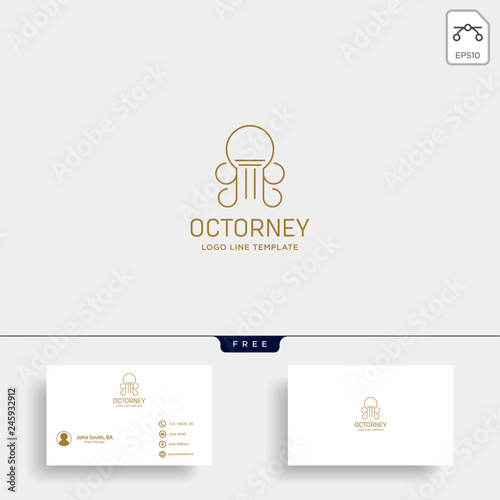 elegant attorney logo line design template vector illustration