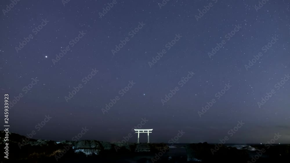 大洗海岸神磯鳥居星空Timelapse固定版LRT