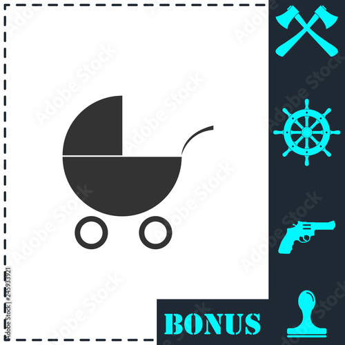 Pram icon flat