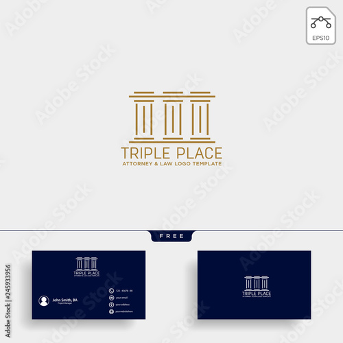 elegant attorney logo line design template vector illustration