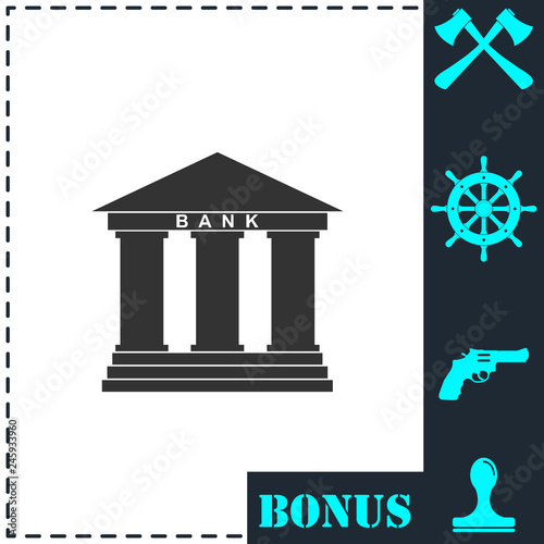 Bank icon flat