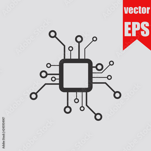Cpu processor icon.Vector illustration.