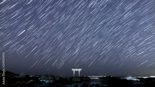 大洗海岸神磯鳥居星の周回運動Timelapse固定版LRT
