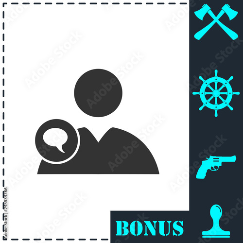Speaking people icon flat