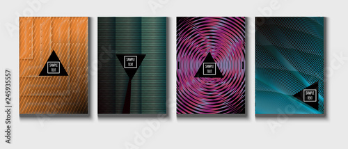 Modern Cover Design, Minimal Futuristic Vector Music Poster. Green, Pink, Blue, Gray Geometric Blend Presentation, Notebook Print. Textured Minimal Business Cover. Hipster Tech Futuristic Paper Layout