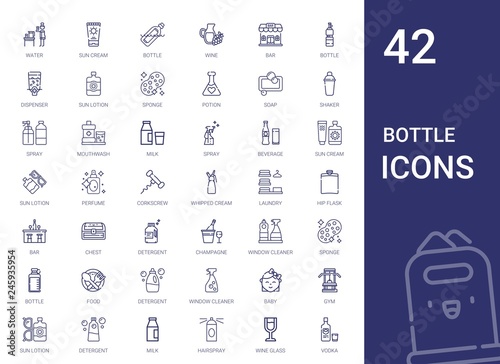 bottle icons set