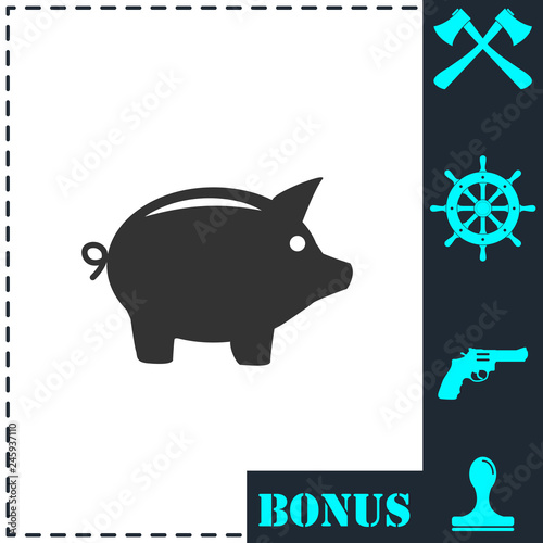 Pig icon flat
