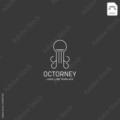 elegant attorney logo line design template vector illustration