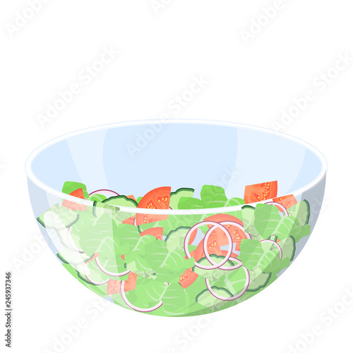 Greek salad in a plate. Organic healthy food