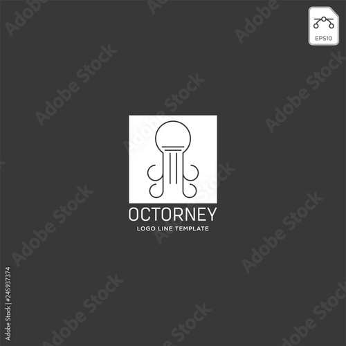 elegant attorney logo line design template vector illustration