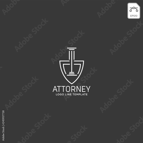 elegant attorney logo line design template vector illustration