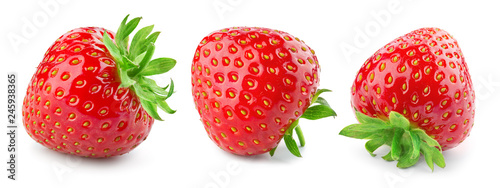 Strawberry. Fresh berry isolated on white background. Collection.