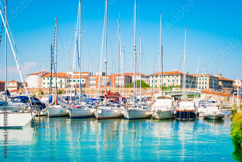 Livorno, Italy. Luxury yachts in port.