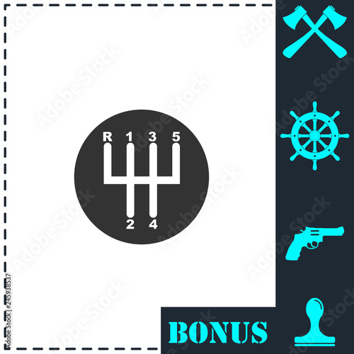 Gear shifter icon flat