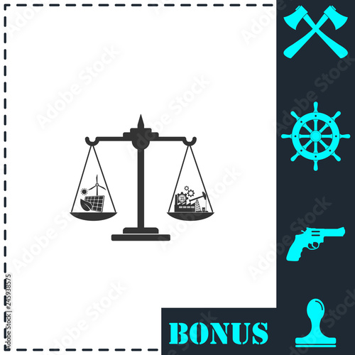 Eco concept icon flat