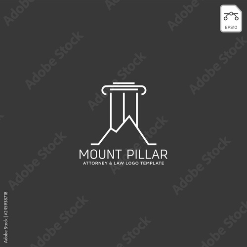 elegant attorney logo line design template vector illustration