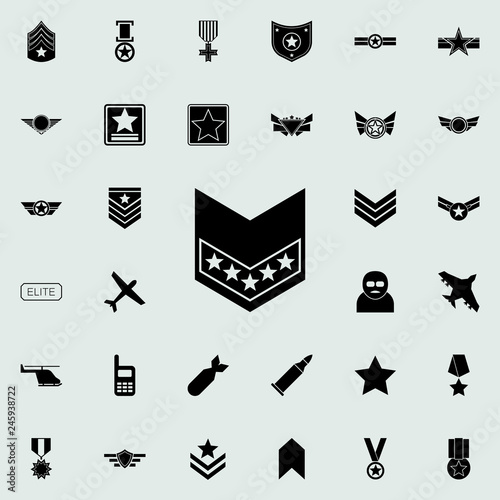 military rank icon. Army icons universal set for web and mobile