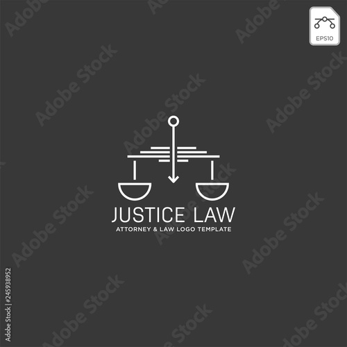 elegant attorney logo line design template vector illustration