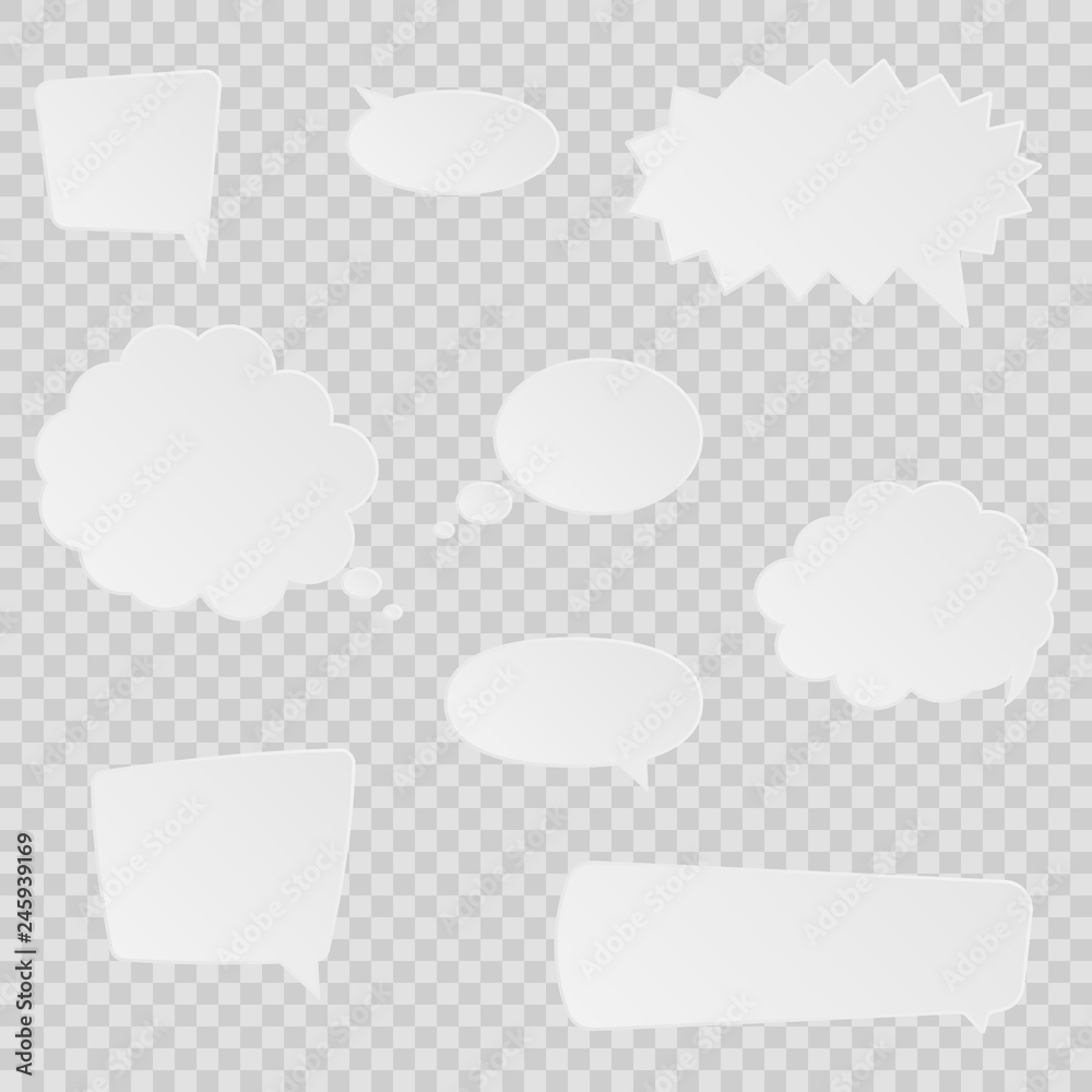 Speech bubbles set flat style Speech bubbles set flat style