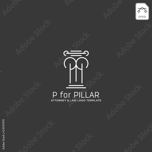 elegant attorney logo line design template vector illustration