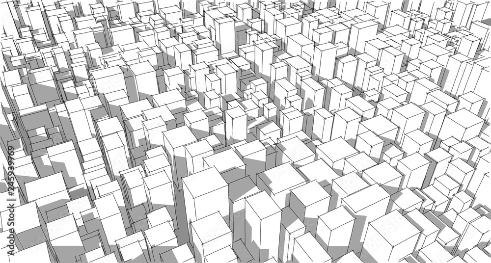 abstract background with 3D Building in the city abstract background with 3D Building in the city