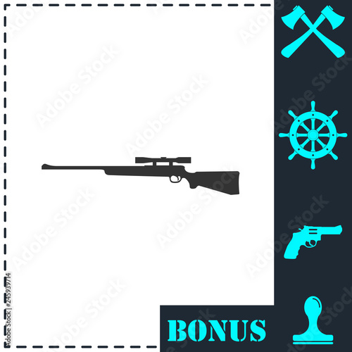 Sniper Rifle icon flat