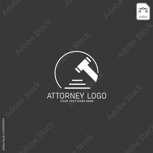 elegant attorney logo line design template vector illustration