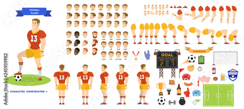 Football player character set for the animation