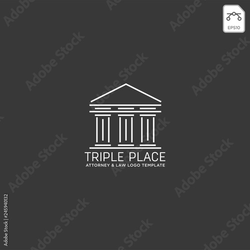 elegant attorney logo line design template vector illustration