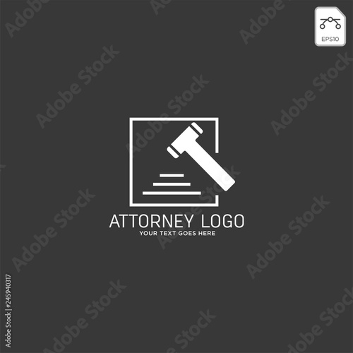 elegant attorney logo line design template vector illustration