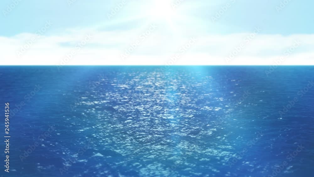 Flight over the ocean slow motion seamless loop Flight over the ocean slow motion seamless loop