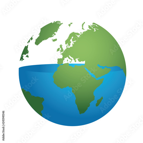 half of the water on earth is used up environmental protection concept vector illustration EPS10