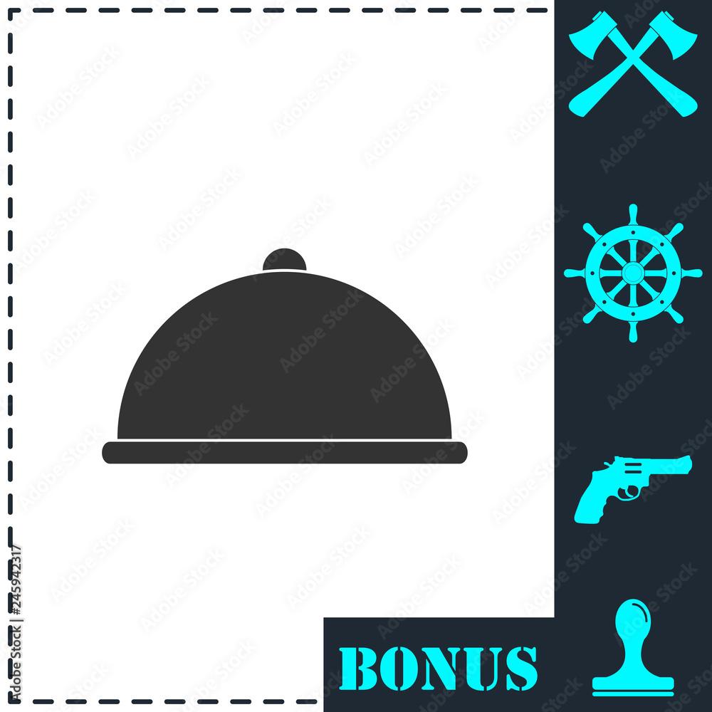 Fototapeta premium Covered Food icon flat