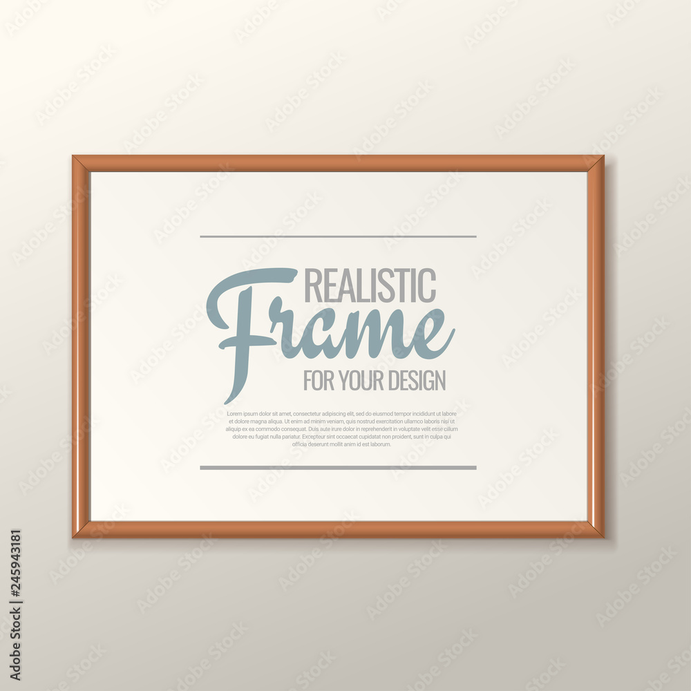 Realistic frame for paintings or photographs.