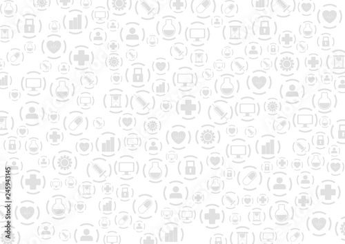 Grey medical icons vector abstract pattern design